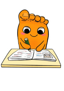 埼玉巻き爪矯正院ロゴあしくん勉強